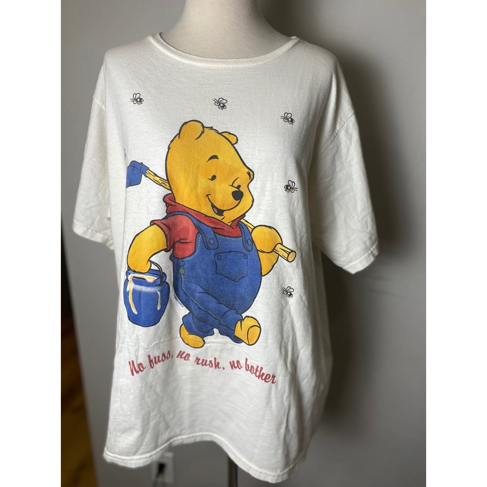 Vintage 90s Disney Winnie the Pooh T Shirt White Graphic Tee Jerry Leigh 1X